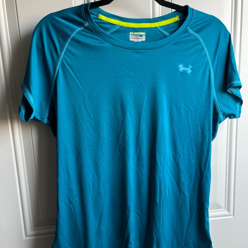 Under Armour Green and Yellow Athletic Shirt